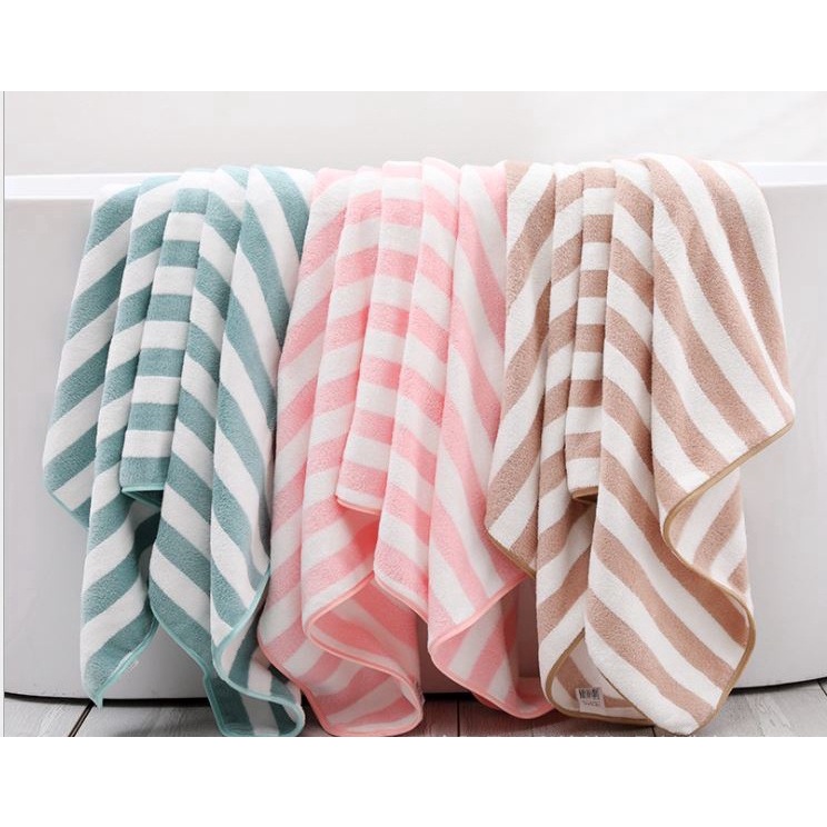 handuk olahraga microfiber salur bahan lembut uk 33 x 76 cm