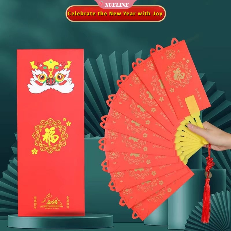 Ohaya Amplop Merah Imlek Amplop Merah Berbentuk Kipas Amplop Merah 2023 rabbit Dekorasi Tahun Baru Festival Musim Semi pressure money Saku Merah Dekorasi Pernikahan Pernikahan Pernikahan Tas Amplop Merah [ZXL]