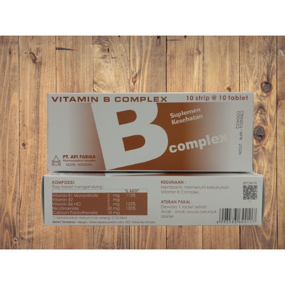 Jual VITAMIN B COMPLEX AFI PER BOX // MERK AFI | Shopee Indonesia