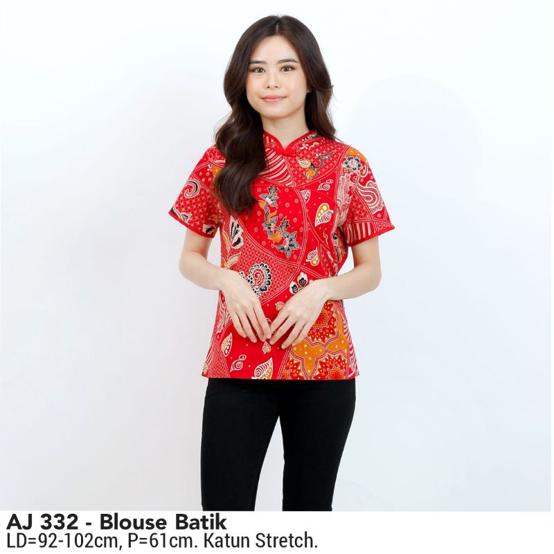 BLOUSE VIRGO BATIK MODERN ATASAN WANITA KERJA KANTOR SANTAI MURAH BAJU FASHION CEWEK ETNIK 332