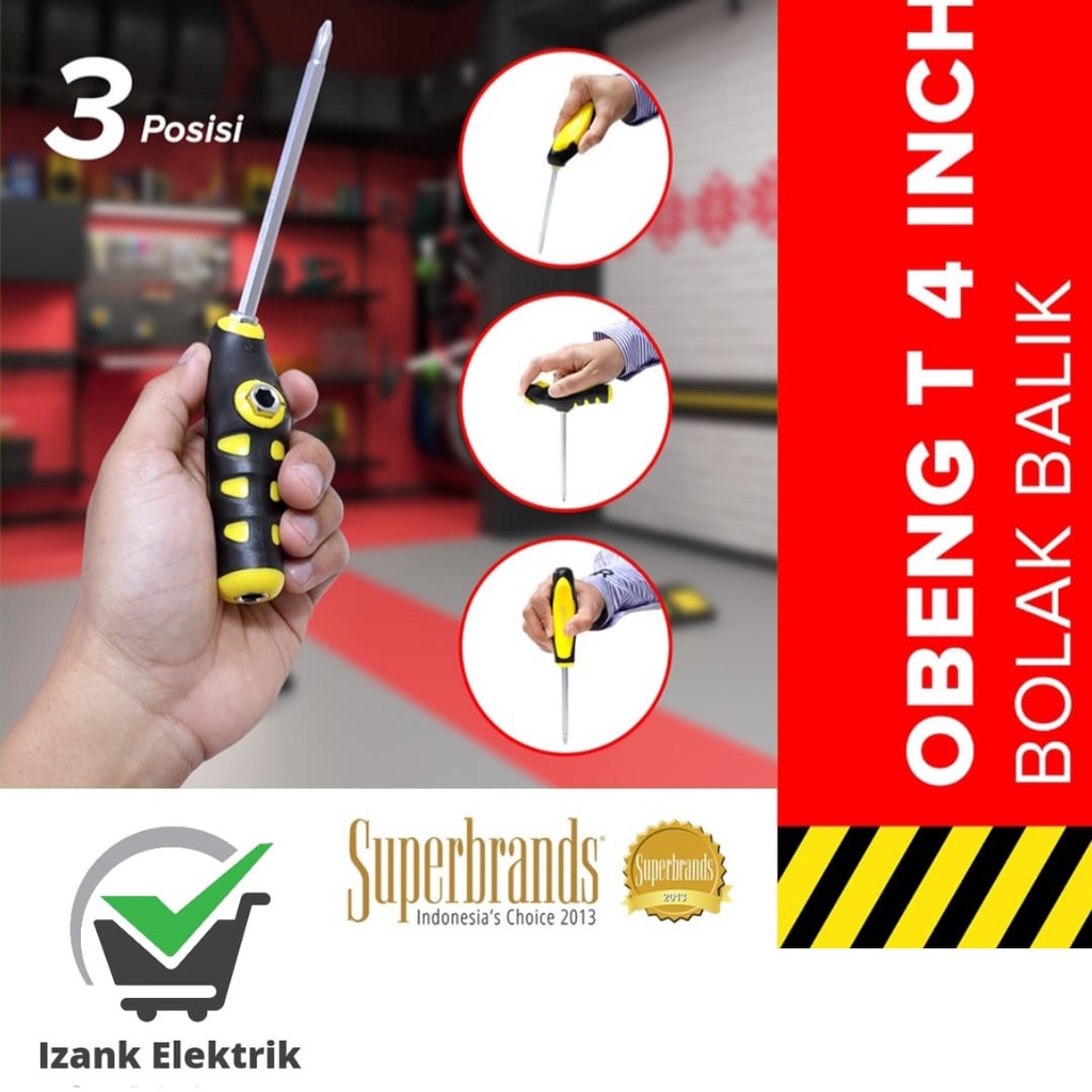 Obeng T Min Plus / Kenmaster Obeng T 4 inch / Obeng T Reversible 3IN1 Obeng T Sock - Kenmaster Obeng