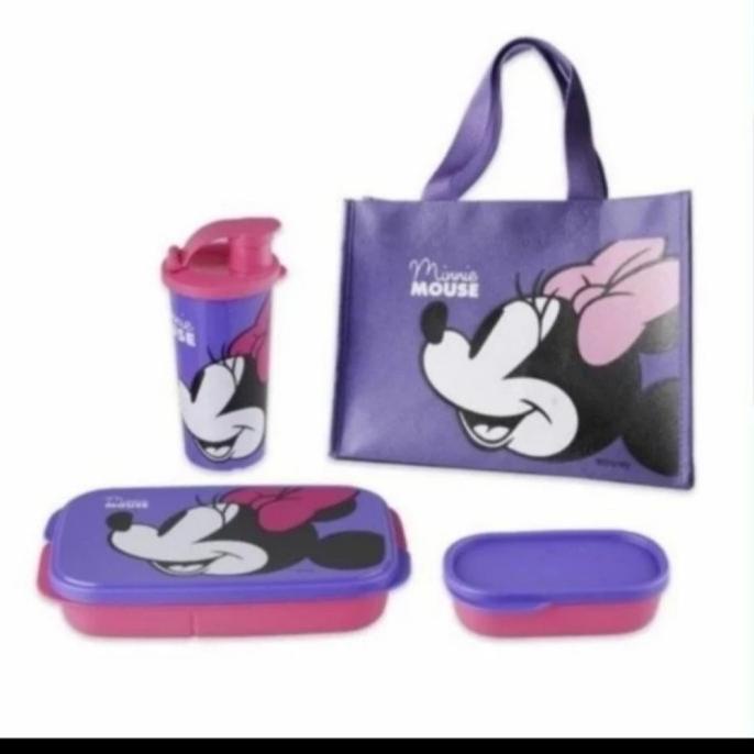 Minnie Mouse lunch Set Bekal Makan Tupperware - tanpa gelas