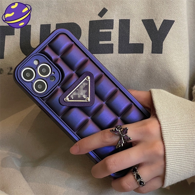 IPHONE Casing Deep Purple Kompatibel Untuk Iphone14 13 12 11 Pro X XS Max XR Desain Fashion Casing Anti Jatuh