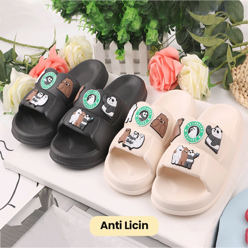 Mainland Sandal Karet Jelly Wanita Lucu Character Sendal Slip On Jelly Rumahan Soft Import AntiSlip HSN125