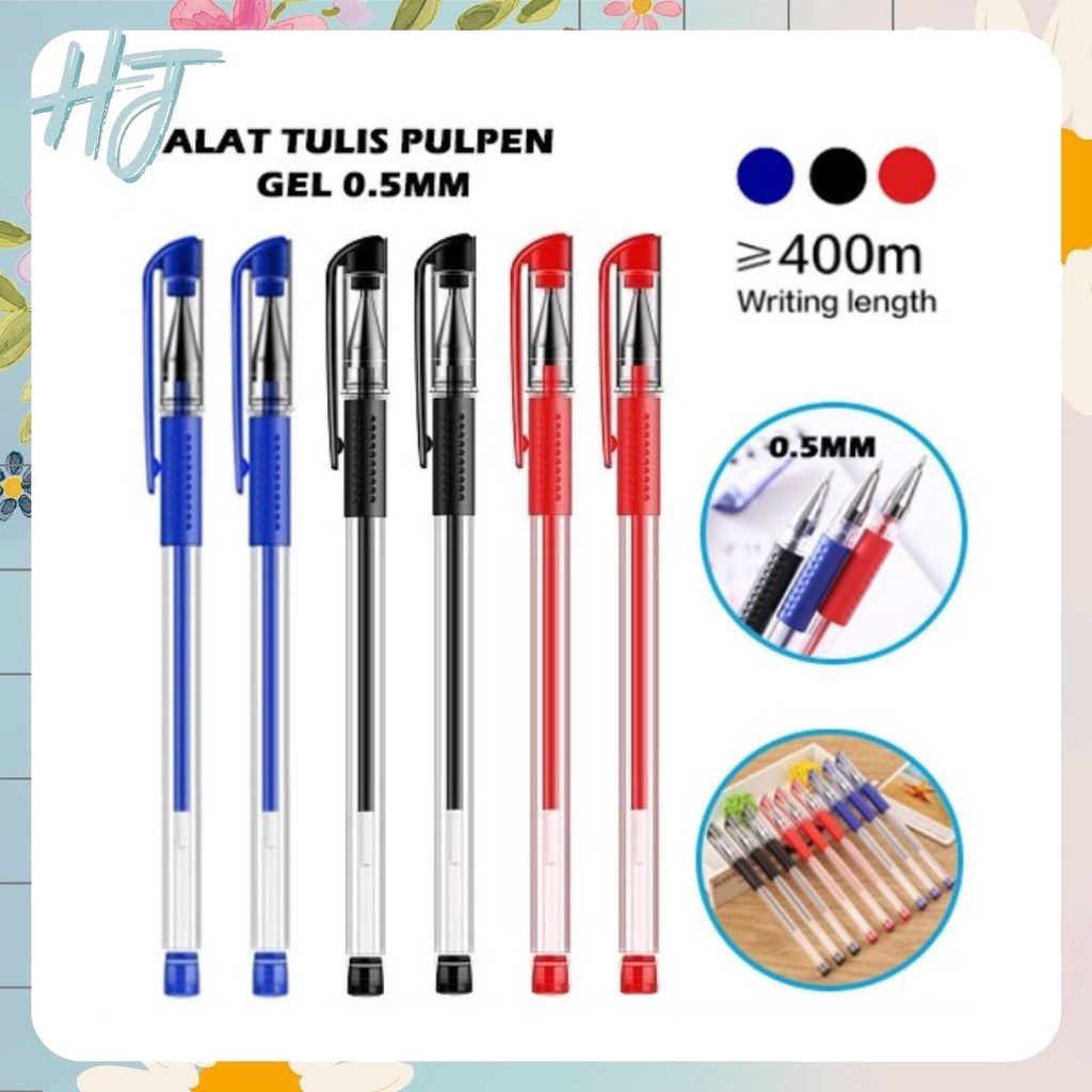 

COD (HJ) Pulpen Gel Ink Pen 0.5mm 3 Warna Alat Tulis Perlengkapan Sekolah Pena Tinta Gel Standart Bullet Tip
