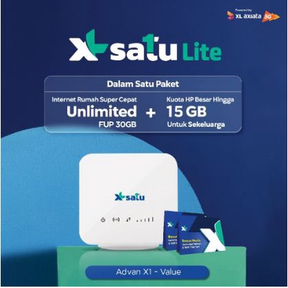 XL SATU Lite Super User - Internet Rumah Unlimited + Kuota HP 100GB