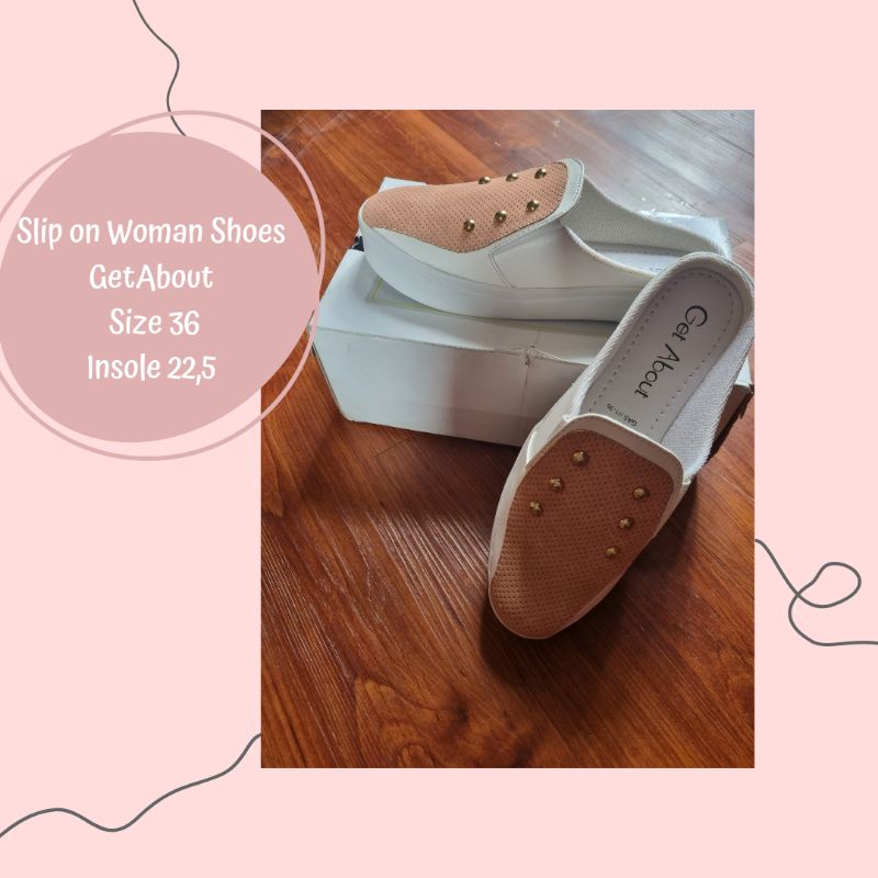 Sepatu Get About Slip On Sepatu Wanita Size 36 Flat Shoes Slip On Studded