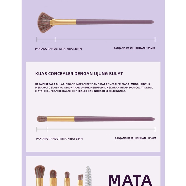 Holiven 0PCS Kuas Make Up Set Brush Eyeshadow / Bedak / Blush On / Highlighter / Foundation / Kabuki Blending Brush Makeup Kuas