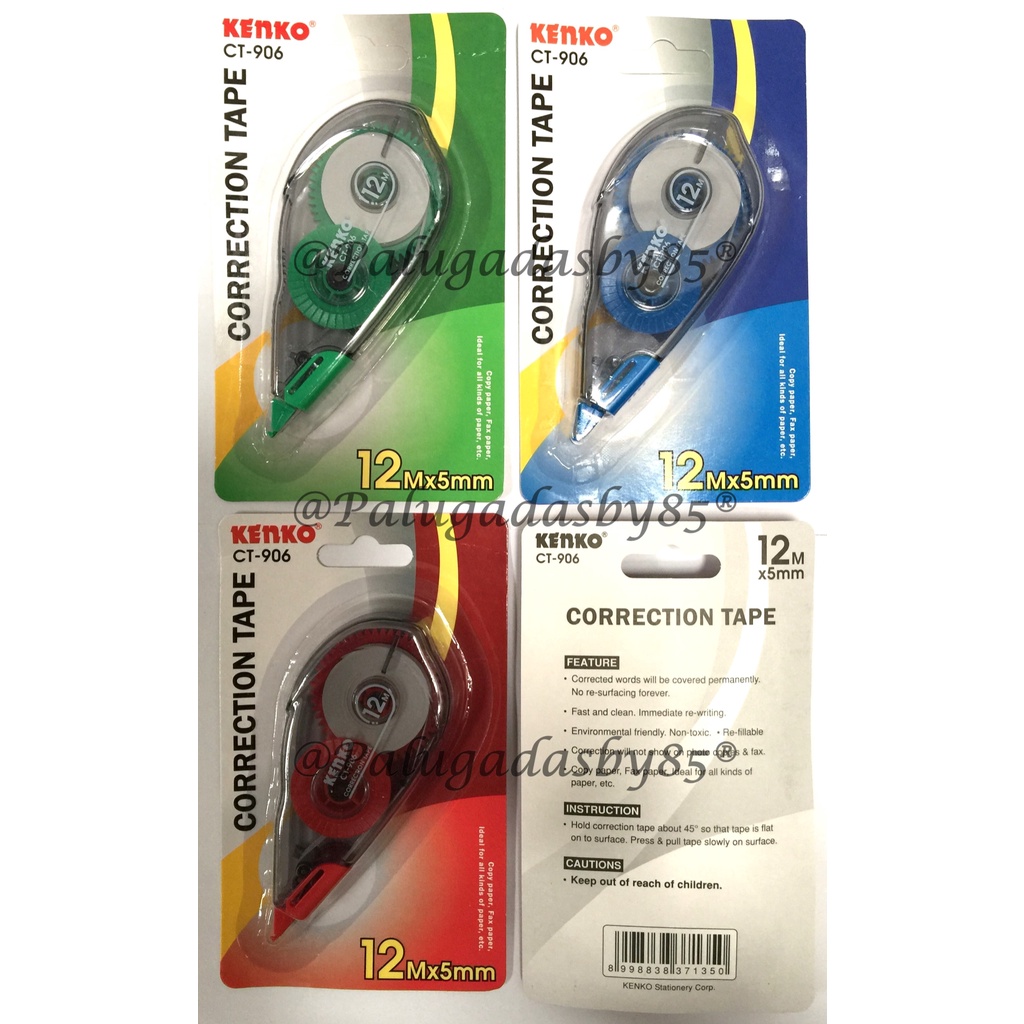 

Kenko Correction Tape Kenko CT-906 (1 Biji) (12 M x 5 Mm) / Stipo Kenko / Tipe X Pita Kenko / Koreksi Pena Kenko CT906 / Pita Koreksi Kenko CT 906