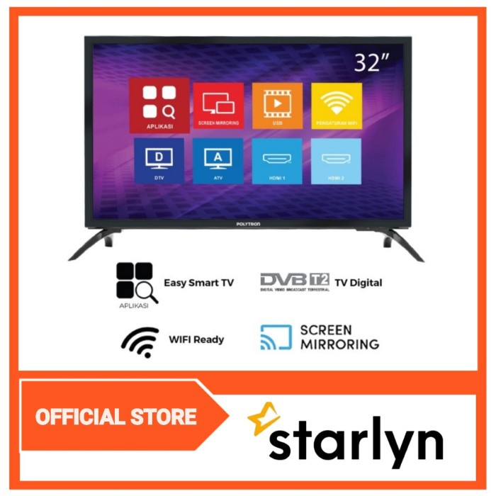 LED TV POLYTRON PLD 32MV1859 32 INCH EASY SMART MOLA