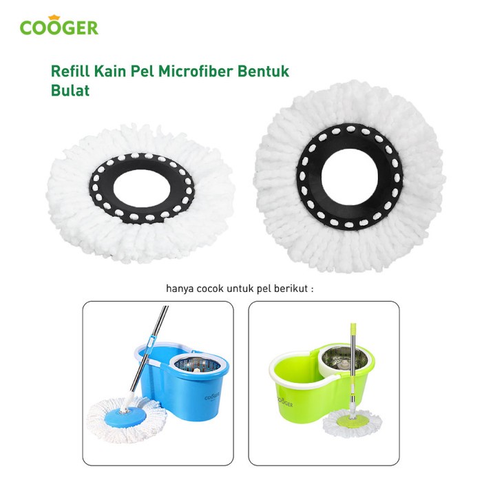 [Stok] Cooger 1 Pcs Spin Mop Refill Mop Cloth 33*12 - Kain Spin Mop Refill