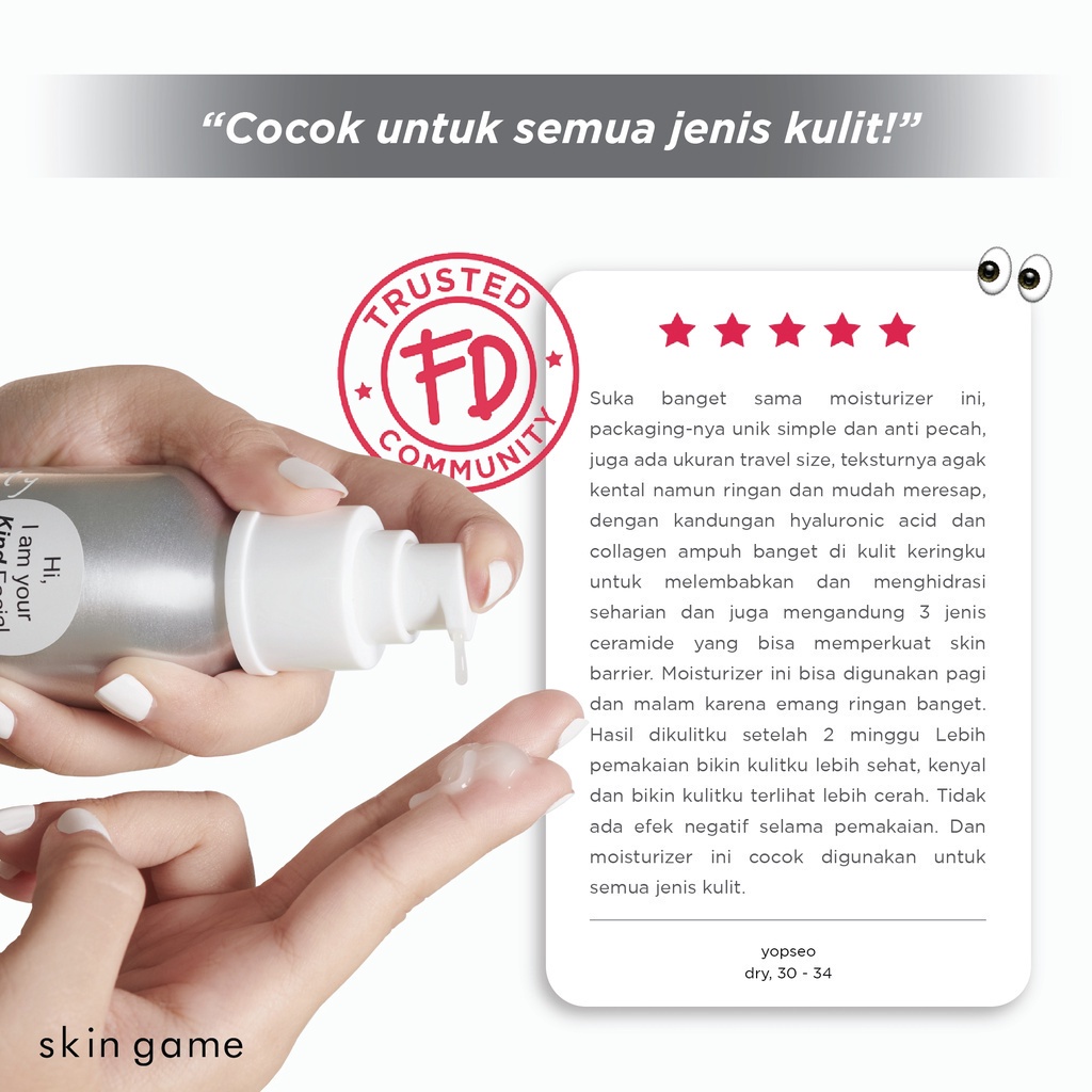 Skin Game Daily Kind Moisturizer Pelembab Wajah Melembabkan Kulit untuk Semua Jenis Kulit 120ml