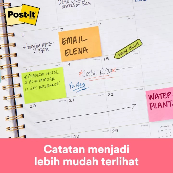 Ktmstore 3M Post-It Original Super Sticky Notes 654-5ASST memo 3x3&quot; 500lbr