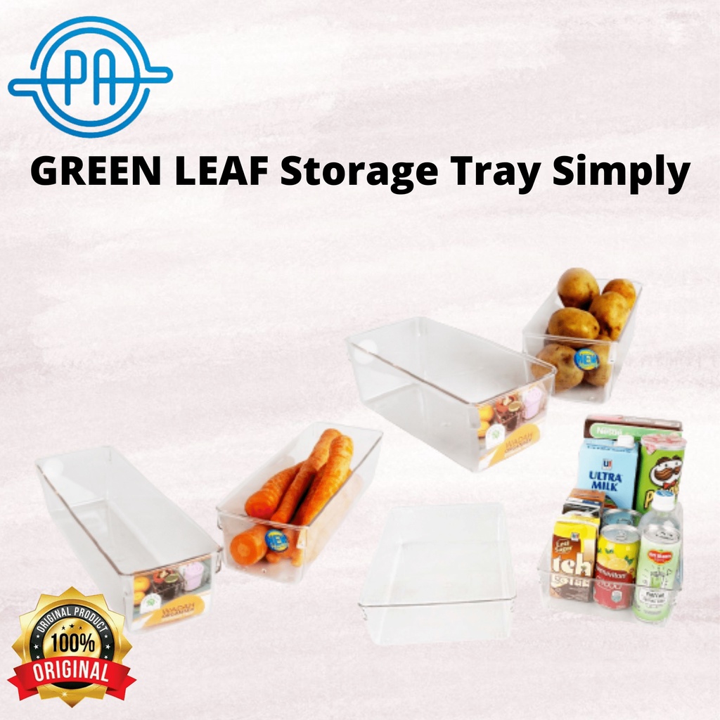 GREEN LEAF Storage Tray Simply Wadah Serbaguna Acrilic Transparant