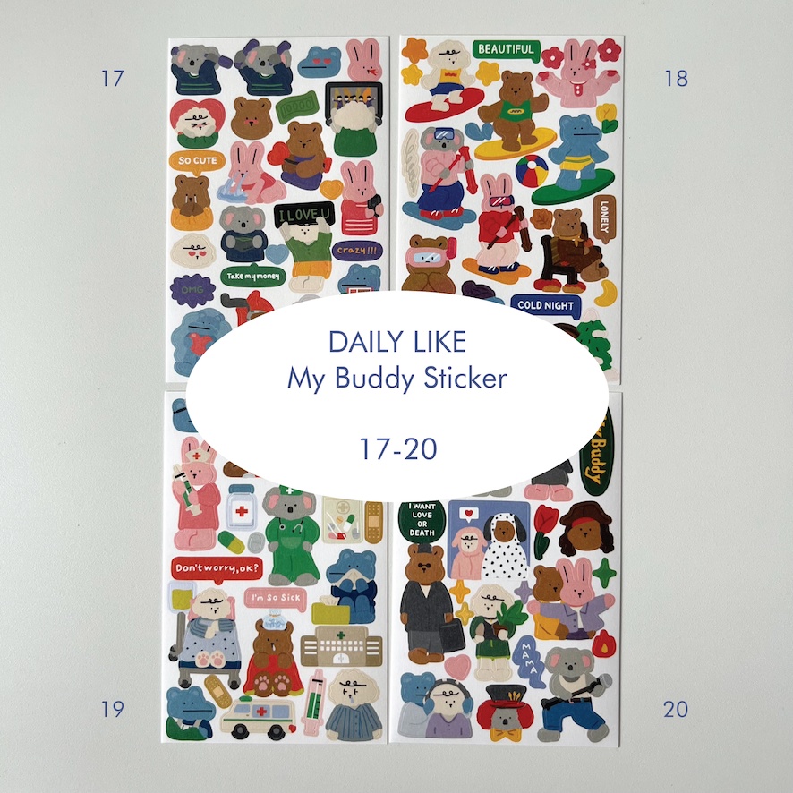 

DAILY LIKE - My Buddy Sticker 17-20 (Imported from Korea, Original)
