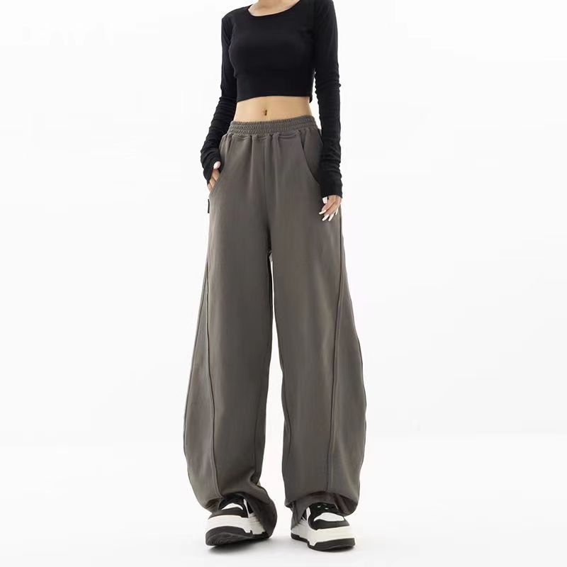 Celana Highwaist Wanita Polos Hitam Casual Beggy Pants