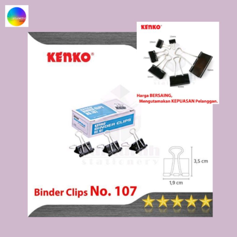 

Binder Clips No 107 Kenko / Klip Jepit Kertas Kecil(ORIGINAL PRODUK)