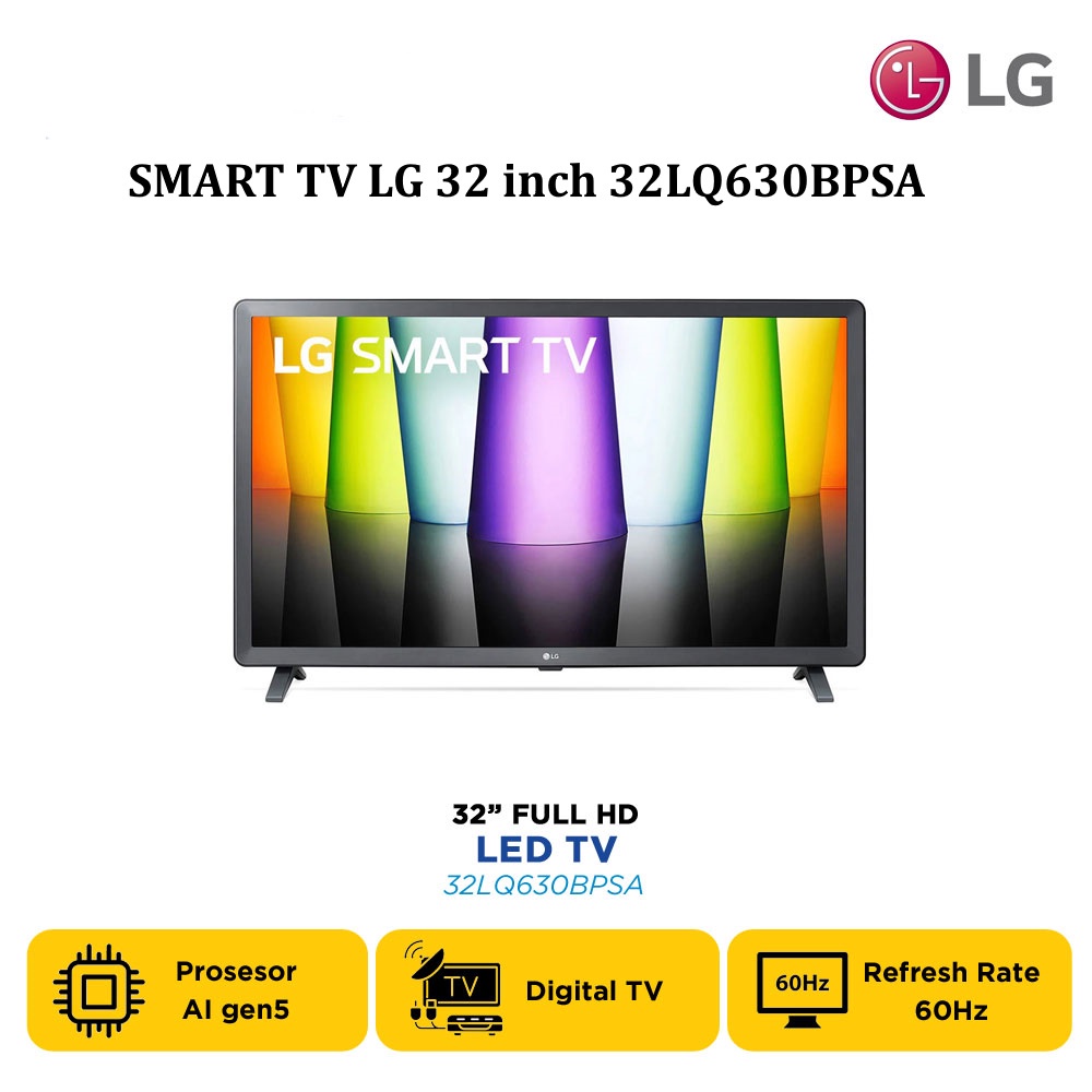 SMART TV LG 32 Inch NEW LG 32LQ630/630BPSA - Web OS - Digital Smart TV Garansi RESMI LG Indonesia (KHUSUS KURIR GOJEK/GRAB/BLUEBIRD)