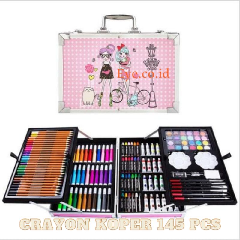 

SET ALAT GAMBAR MEWARNAI ANAK ART SET KOPER BESI ISI 145PCS