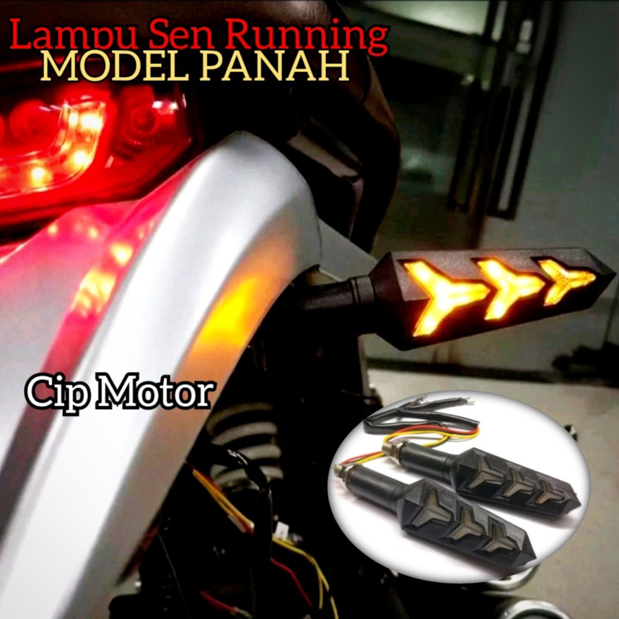 Lampu Sen Running Model panah 2 in 1 sepasang 2pc