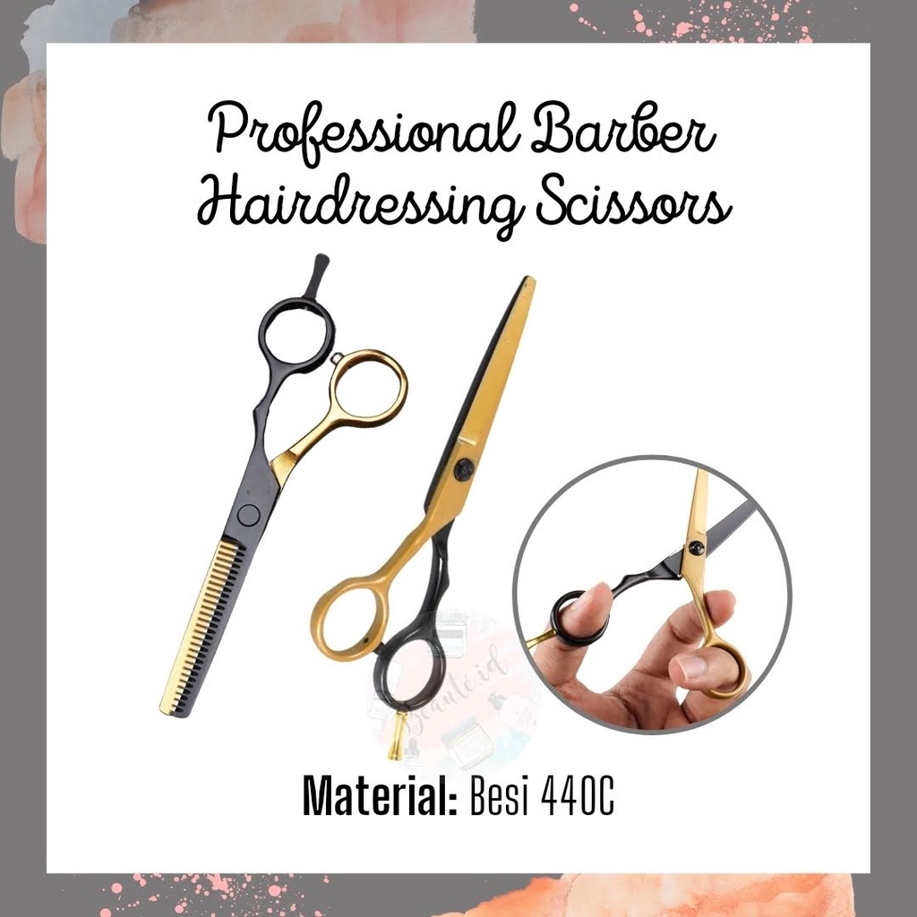 Gunting Rambut Profesional Sasak Flat Cut Trim Hairdressing Hair Thinning Scissors Salon Professional Pria Wanita Barber Hairdressing Scissors Thinning Stainless Steel