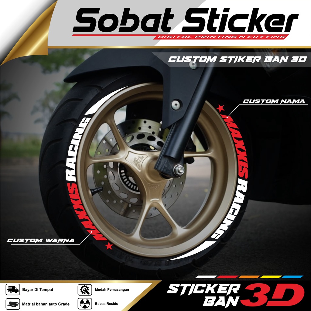 Stiker Ban - Stiker Tire Bomb / Stiker Font Ban sticker ban 3D Sticker Free Custom Vol 1