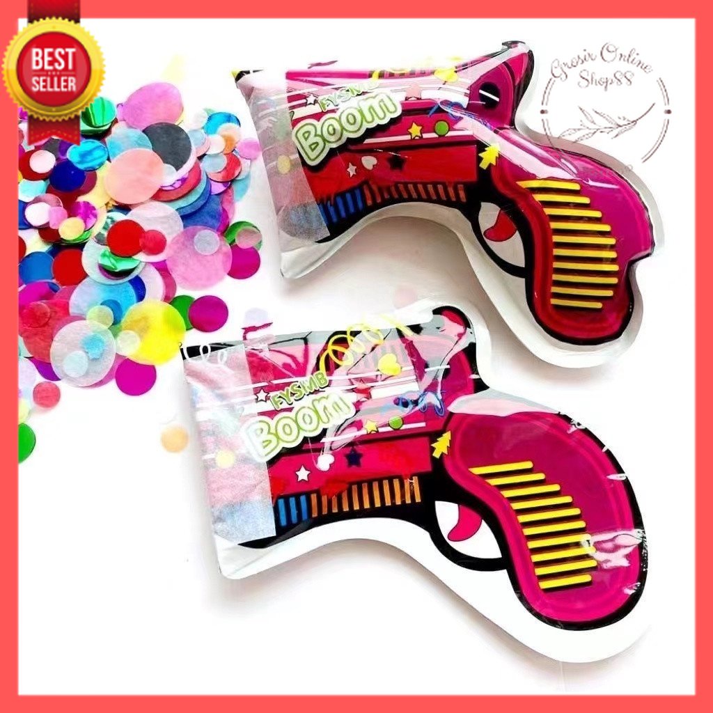 GOS -I210- Confetti Popper Party Gun - Balon Pistol Balon Ulang Tahun - Dekorasi Ulang Tahun - Mainan Pesta Ulang Tahun