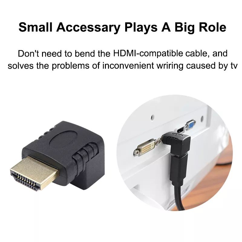 HDMI SIKU L Male to Female konektor Adaptor HDMI to HDMI Penghubung TV