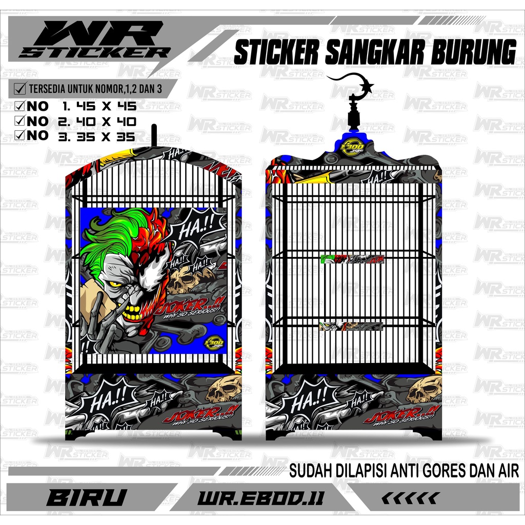 STIKER SANGKAR BURUNG KOTAK - Sticker decal kandang burung kosan setiker ebod kotak Bnr EBOD JAYA WR
