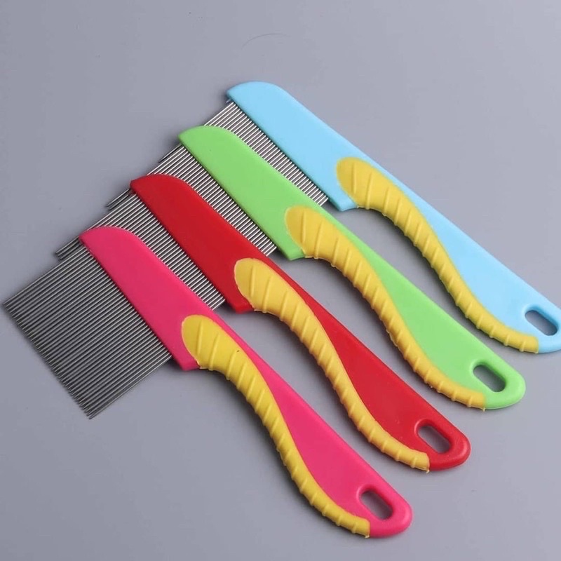 Sisir Serit Kutu Gagang Panjang Dan Pendek Rapat Ajaib Pembasmi Ketombe Anti Telur Kutu / Lice Removal Comb Logam Besi Stainless