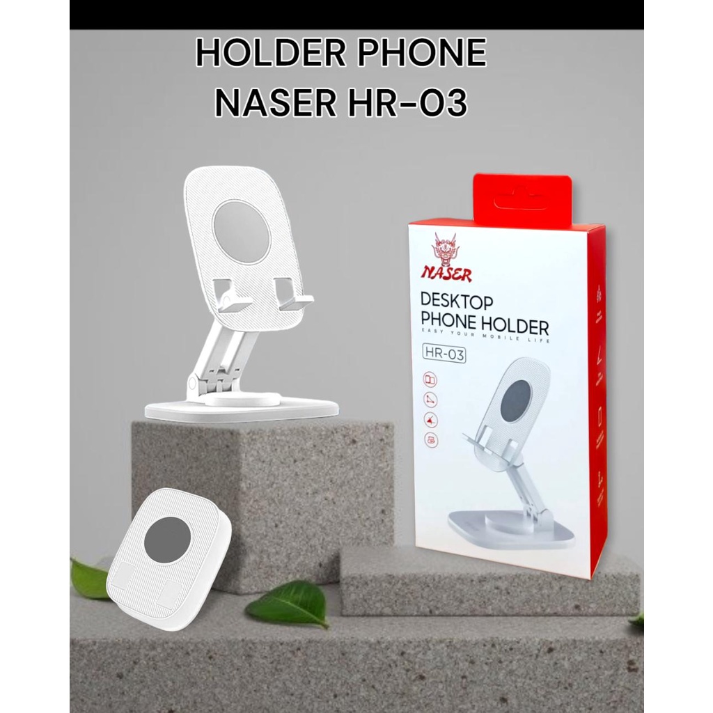 HOLDER /STAND PHONE/STANDING HP/PUTAR NASER HR-03/PRODUK ORIGINAL