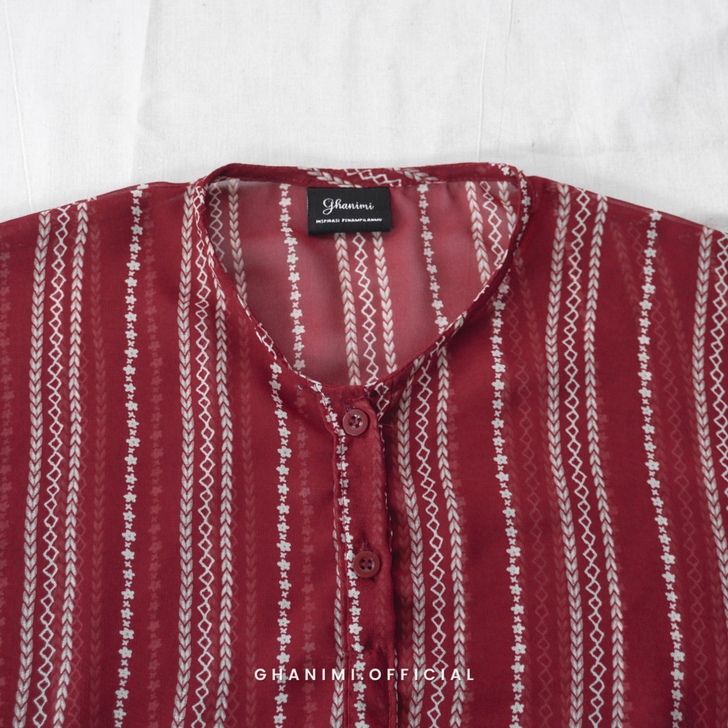 Ghanimi - Twily Blouse / Blus Motif / Atasan Kerja / Kemeja Kerja / Kemeja motif / Blouse Kerja / Blouse Sifon / Atasan Sifon Motif / baju kondangan kekinian