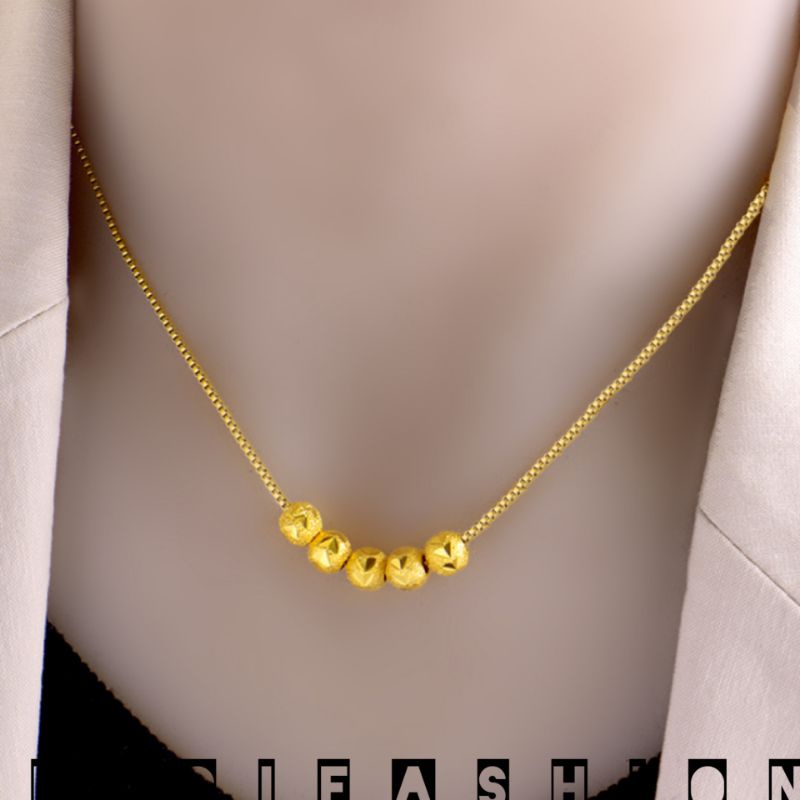 Kalung Titanium Wanita Rantai Italy Liontin Boba Kalung Perempuan Model Terbaru Fashion Wanita Korea Kekinian Anti Karat Tidak Luntur