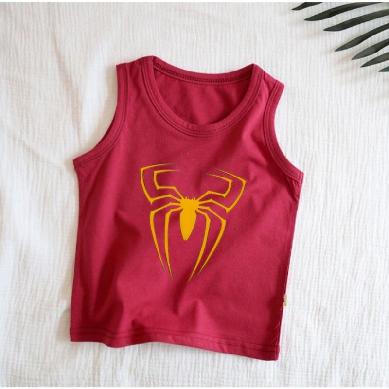 Singlet Anak Gambar Spider Gold Red Kaos Singlet Anak Usia 2 sampai 10 Tahun Untuk Anak Cowok Cewek Tanktop Anak Baju Anak