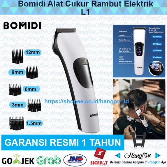 Bomidi L1 Alat Cukur Rambut Elektrik Mesin Hair Clipper Cordless Set Cukuran Mencukur Perawatan Pria 5 Detachable Head