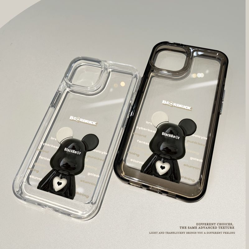 IPHONE Power Bear Shockproof Soft Phone Case Kompatibel Untuk Iphone11 14 13 12 Pro XS Max X XR 78 6 6S Plus Casing Transparan Silikon TPU Cover