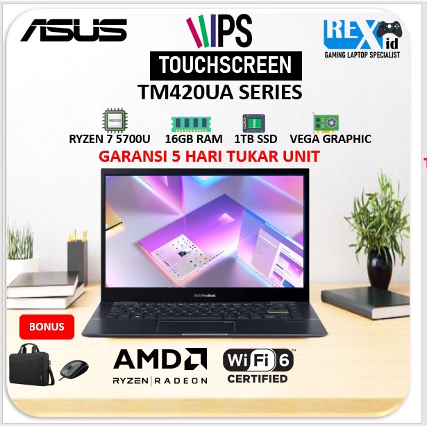 Laptop ASUS VIVOBOOK TM420UA FLIP RYZEN 7 5700U / RYZEN 5 5500U 1TB SSD