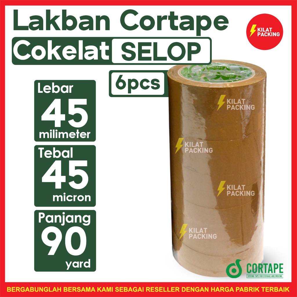 

Al Lakban Cortape Coklat 45 mm x 90 yard Ekonomis Termurah 1 Selop