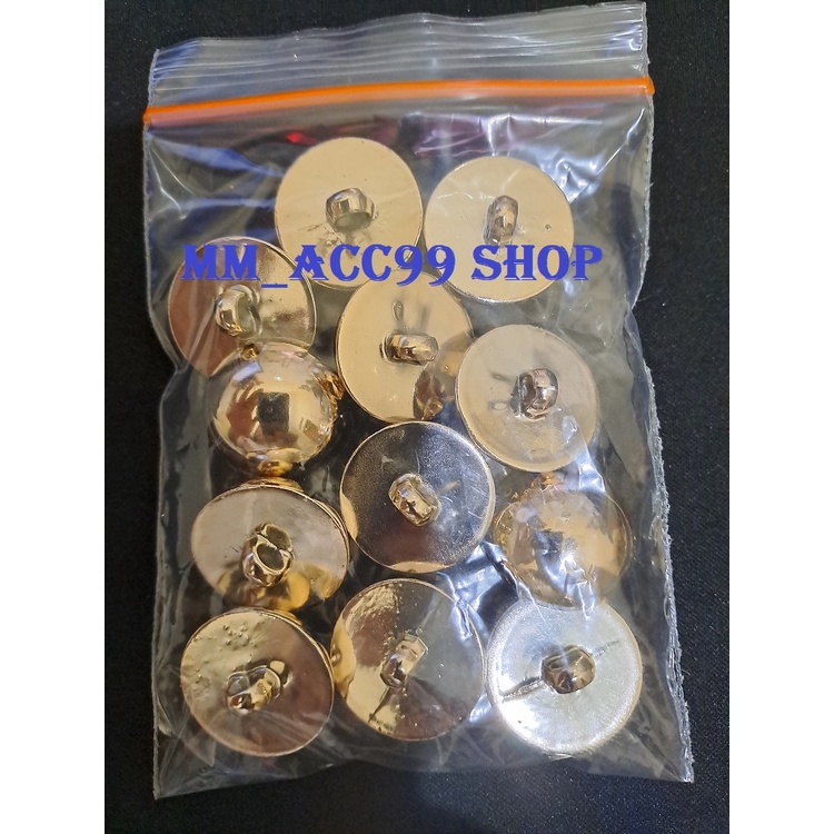 12 PCS KANCING JAMUR POLOS TIMBUL GOLD 22 MM / 2,2 CM