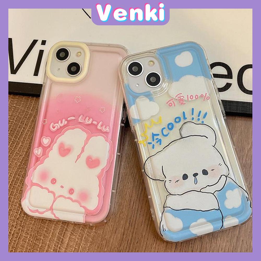 Case For iPhone 14 Pro Max TPU Soft Jelly Airbag Clear Couple Case Cute Rabbit Camera Protection Shockproof For iPhone 14 13 12 11 Plus Pro Max 7 Plus X XR