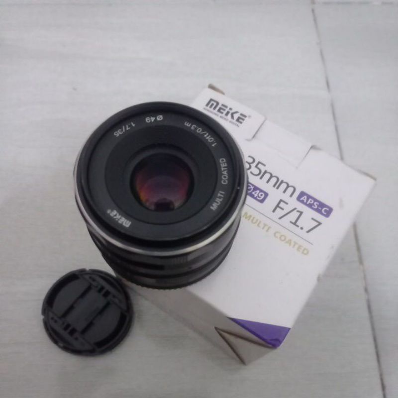 lensa 35mm f1. 7 meike for sony