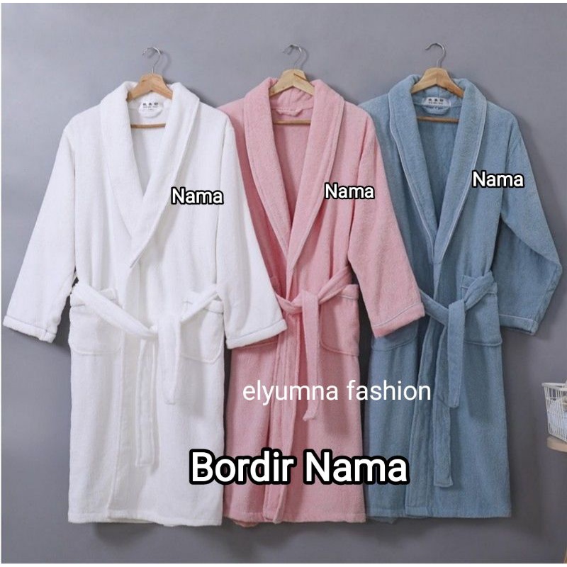 Handuk Mandi Dewasa BORDIR NAMA atau LOGO / Hampers Nikahan  Pakai BOX/ Handuk Kimono Dewasa Kado Pe