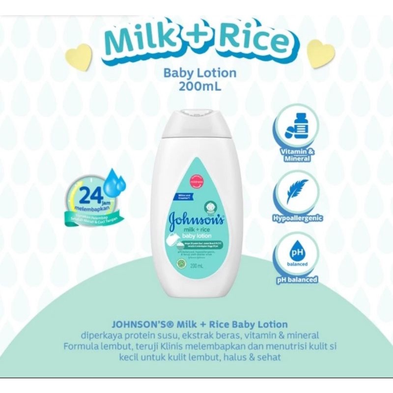 Johnsons Milk + Rice Lotion Bayi 200ML