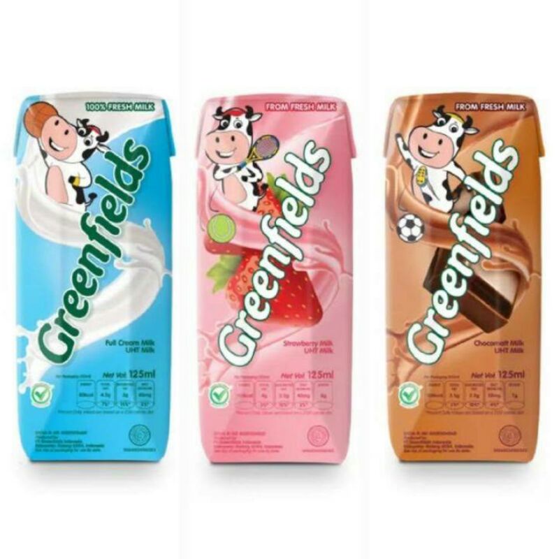 

Susu Greenfields Uht 125ml full cream milk chcomalt strawberry choco malt 125 ml