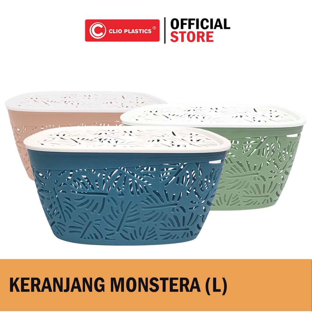 (6 pcs) LIMITED EDITION clio plastics KERANJANG HAMPERS Monstera L - Keranjang Serbaguna Plastik/ Bo