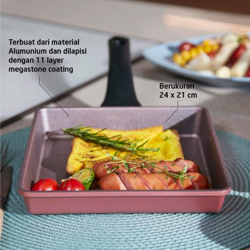 Neocook square pan pink