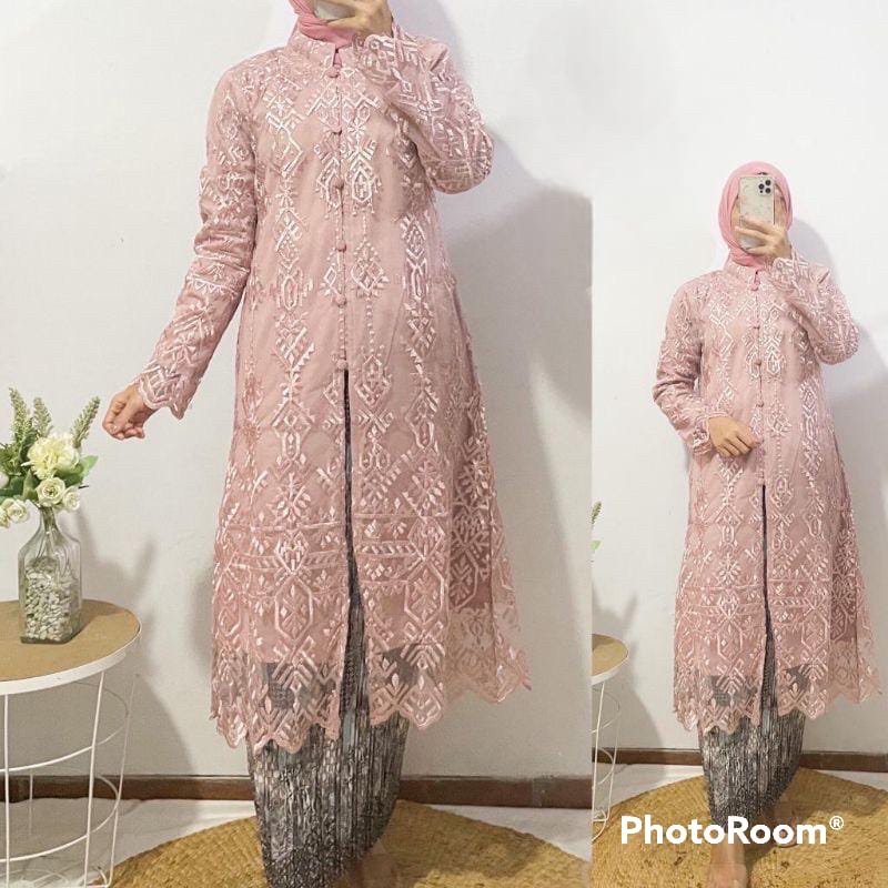 (BISA COD)Set Kebaya Tunik  Kancing depan By Rasaqi kebaya/ Tunik Brokat / Kebaya Modern / Kebaya tile / Kebaya Favorite / Tunik busui/tunik kancing depan/tunik modern/tunik kondangan/tunik kebaya pesta/tunik kebaya wisuda/kebaya modern by spj fashion