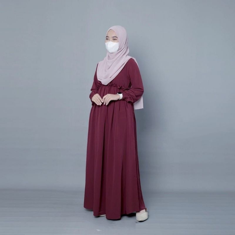 RUMAYA MAXY DRESS CRINCLE AIRFLOW , S M L XL, ABAYA DRESS ,GAMIS BASIC POLOS PREMIUM