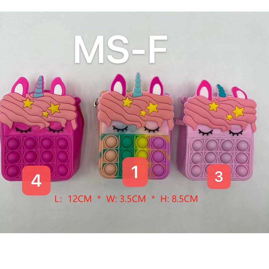 5.5 Promo Brand TERMURAH GROSIR TAS ANAK POPIT JELLY / TAS POP IT ANAK SELEMPANG UNICORN / TAS POP I