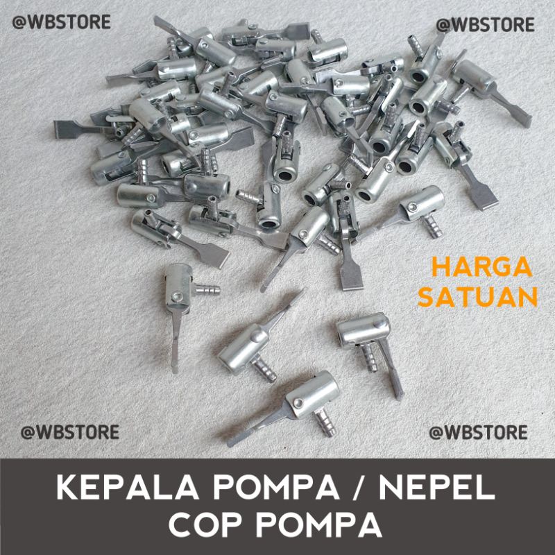 Kepala COP Pompa EXOTIC Full Besi Ban Sepeda Dan Motor - Cup Nepel Kompa Angin Model Tekuk Untuk Pen